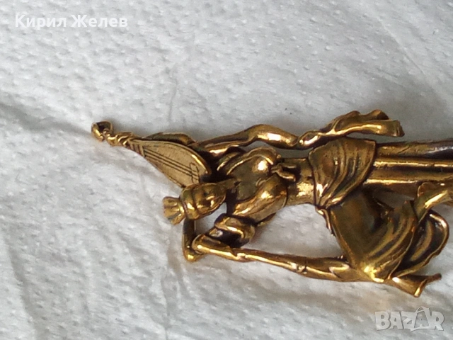 Месингова статуетка фигура 52775, снимка 4 - Антикварни и старинни предмети - 53220512