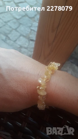 Гривна от цитрин - ръчна изработка, снимка 3 - Гривни - 50940298