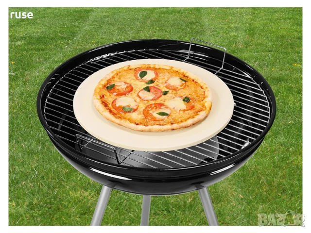 НОВ! Камък плоча за пица – Ø38 см. За фурна и барбекю., снимка 3 - Барбекюта - 50981171