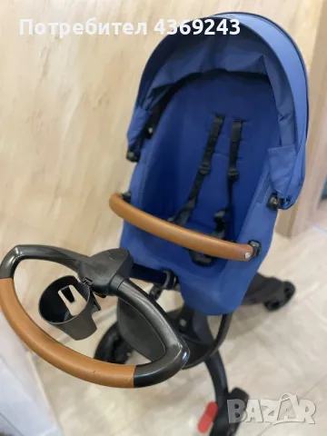 Детска Количка  Stokke® Xplory® X + бебешки кош - цвят Royal Blue, снимка 7 - Детски колички - 49715270
