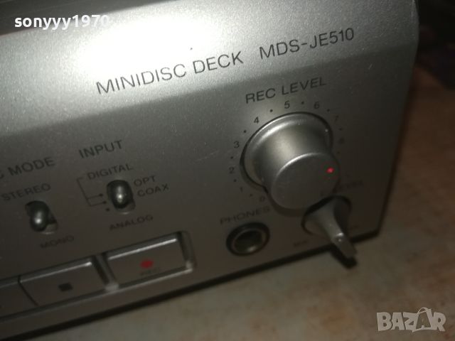 SONY MDS-JE510 MINIDISC DECK-ВНОС GERMANY LNWC2207241029, снимка 10 - Декове - 46655750