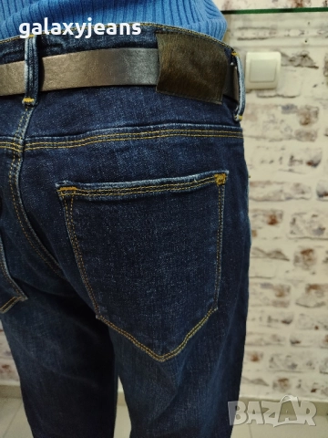 What*s up- модел Boyfriend, класика тъмен цвят, леко избелени, стегнат есенен деним, снимка 2 - Дънки - 52575954