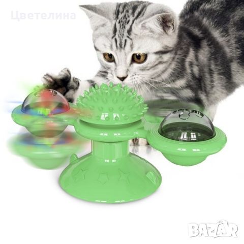 Интерактивна въртяща се играчка за котки вятърна мелница, снимка 5 - Други - 45795649