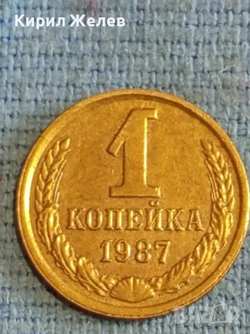 Стара монета 1 копейка 1987г. СССР рядка за КОЛЕКЦИЯ ДЕКОРАЦИЯ 62161, снимка 3 - Нумизматика и бонистика - 48165249