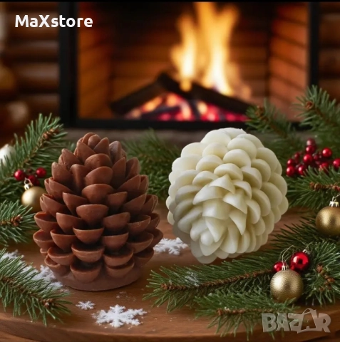 3D Шишарка Коледа Силиконов молд форма за свещи гипс сапун смола , снимка 3 - Форми - 51978595