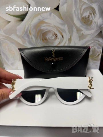 Ysl бели очила с лого, снимка 4 - Слънчеви и диоптрични очила - 53355621