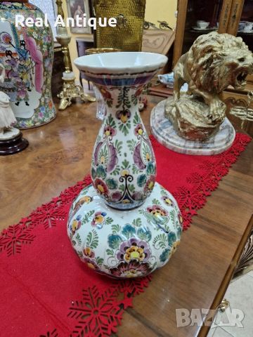 Прекрасна антикварна колекционерска холандска порцеланова ваза Delft , снимка 7 - Вази - 45649311