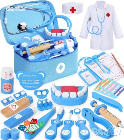 Ophy Doctors Set Детски дървен зъболекарски комплект, образователна играчка  за деца 3+ год, снимка 1 - Образователни игри - 46432987