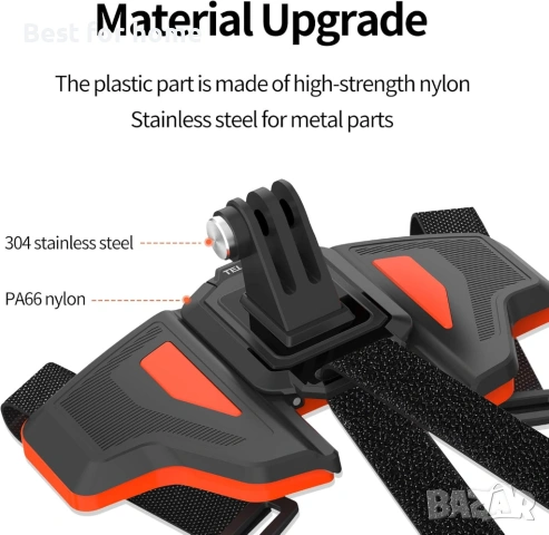 Стойка за мотоциклетна каска TELESIN с извита брадичка за GoPro Hero , снимка 5 - Селфи стикове, аксесоари - 53381847