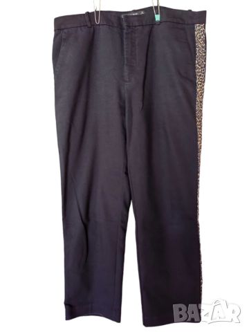Дамски панталон със животинска щампа Zara, Черен, 48х93 см, XL