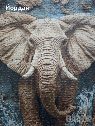 Красив пъзел в рамка „Величествен слон“ – 3D ефект, снимка 2 - Картини - 52949255