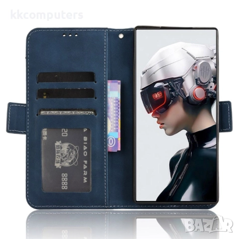 Калъф с протектор за ZTE nubia Red Magic 9 Pro / 9 Pro+ 5G – кожен портфейл калъф със слот за карти,, снимка 6 - Калъфи, кейсове - 52537223