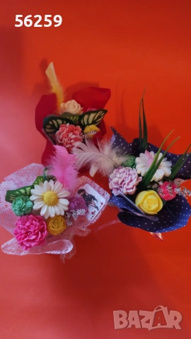 Букети от глицеринови цветя, снимка 6 - Други - 53193342