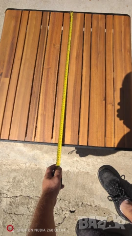 Ниска градинска маса за кафе (метал и дърво) LUX, снимка 4 - Градински мебели, декорация  - 51383196