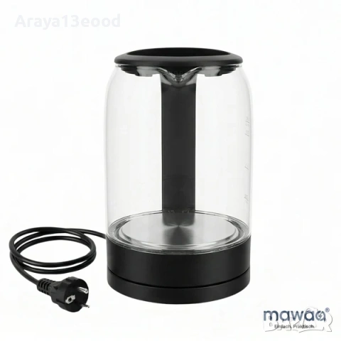 mawaa® Стъклена електрическа кана, 1.7 литра, 2200 W, снимка 2 - Кани - 53734563