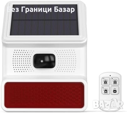 Нова Соларна аларма със светкавица и датчик за движение за двор градина