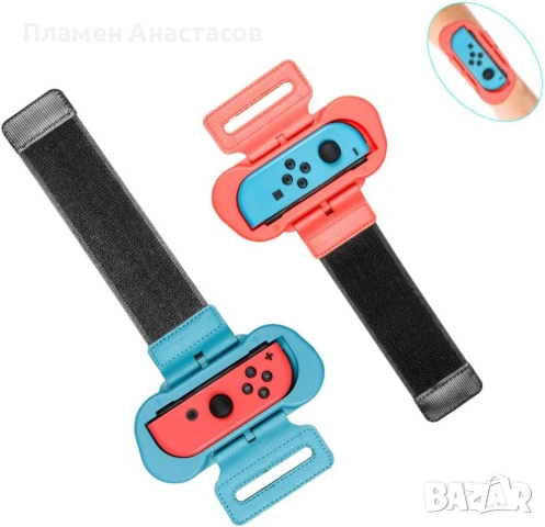 Регулируеми ленти за китка за Joy-Con контролери – 2 бр. (син и розов) за Nintendo Switch, подходящи, снимка 3 - Аксесоари - 53384414