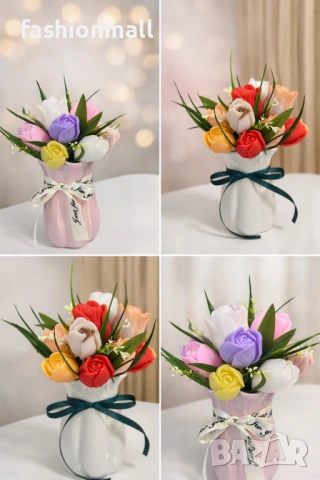 Букети от глицеринов сапун , снимка 2 - Декорация за дома - 53582247