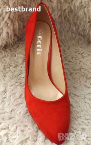 Дамски обувки на висок ток в червен цвят , код 338/34, снимка 1 - Дамски обувки на ток - 46482544