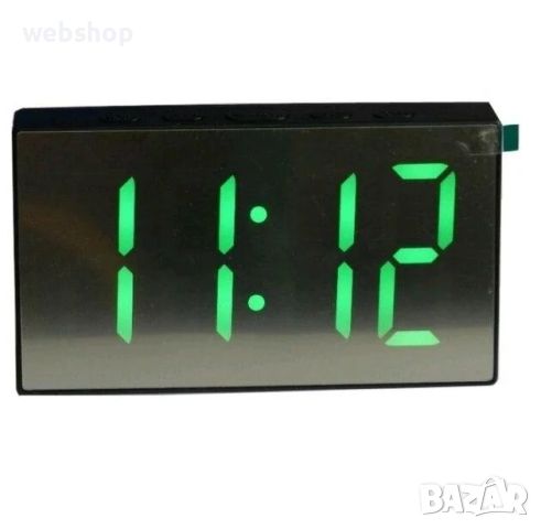 Огледален Настолен Часовник с Термометър и големи LED цифри, снимка 1 - Друга електроника - 45581151