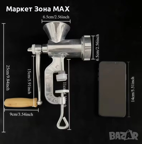Мощна ръчна месомелачка от неръждаема стомана - Номер 10, снимка 2 - Месомелачки - 52898066