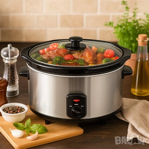 Slow Cooker тенджера Royalty Line SLC1012/SLC1013 – спестява време, съхранява вкуса, снимка 2 - Друга електроника - 51872210