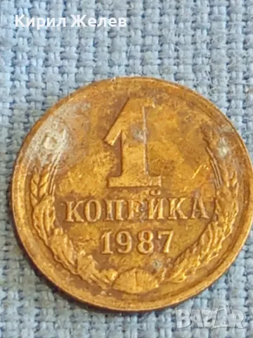 Стара монета 1 копейка 1987г. СССР рядка за КОЛЕКЦИЯ ДЕКОРАЦИЯ 14962, снимка 3 - Нумизматика и бонистика - 48205586