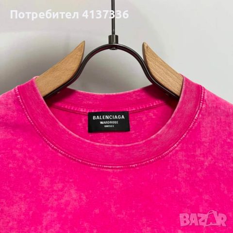 Дамска розова тениска Balenciaga, снимка 4 - Тениски - 46385671