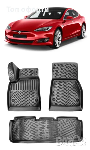 Гумени стелки RizLine съвместими с Tesla Model S 2014-2020, снимка 6 - Аксесоари и консумативи - 48547420