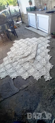 2бр стари ръчно плетени ретро покривки, снимка 14 - Антикварни и старинни предмети - 50781171