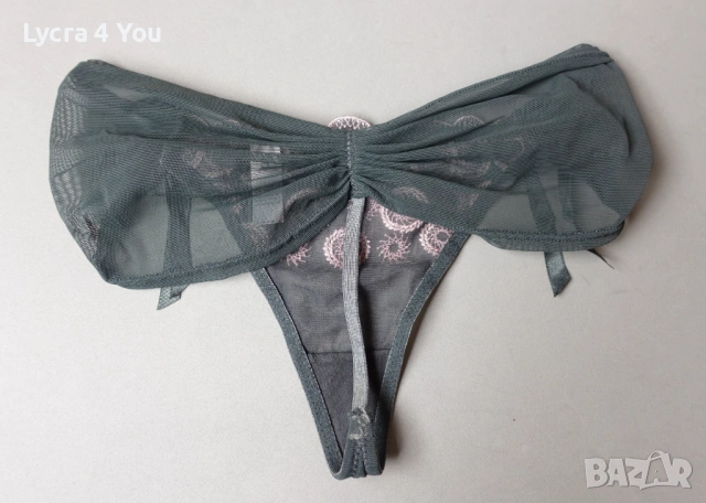 XS/S сиви луксозни прашки с розова бродерия, снимка 3 - Бельо - 53688119