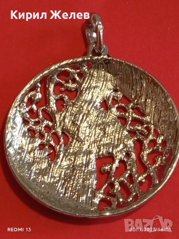КРЪГЛА ВИСУЛКА с ЕМАЙЛ и ФИЛИГРАН АРТ БИЖУ 15983, снимка 6 - Колиета, медальони, синджири - 52503518