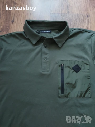 j.lindeberg naim nylon patch polo - страхотна мъжка тениска КАТО НОВА М, снимка 4 - Тениски - 51379625