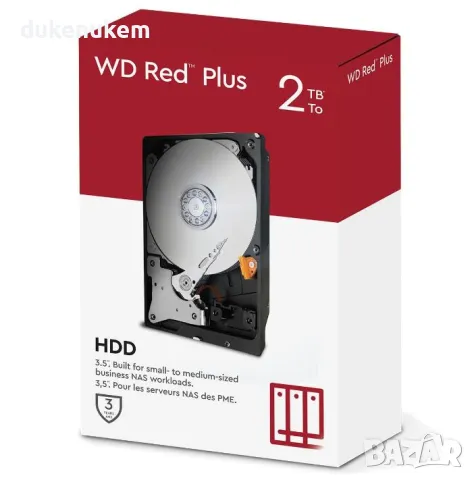 НОВ! HDD 2TB Western Digital Red Plus NAS SATA 5400rpm 64MB твърд диск, снимка 2 - Твърди дискове - 47223678