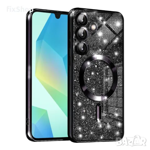 Калъф fixGuard - Luxury Glitter MagSafe - Samsung Galaxy A16 4G / A16 5G - Black, снимка 1 - Калъфи, кейсове - 48668604