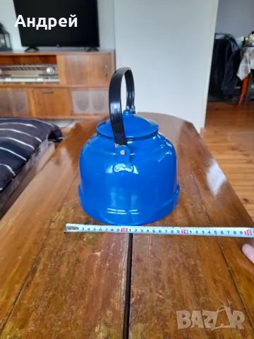 Стар емайлиран чайник #77, снимка 4 - Други ценни предмети - 49678504