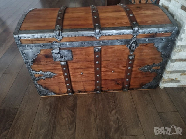 Стар дървен сандък/ракла/скрин, снимка 14 - Антикварни и старинни предмети - 52384755