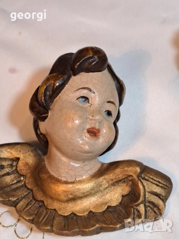 винтидж дървени статуетки на ангели херувими 29/3, снимка 2 - Статуетки - 52294201