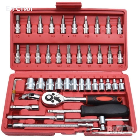 Комплект за ремонт на автомобил от 46 части, снимка 7 - Куфари с инструменти - 53612068