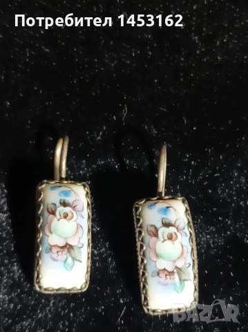 Руски винтидж обеци с порцелан 