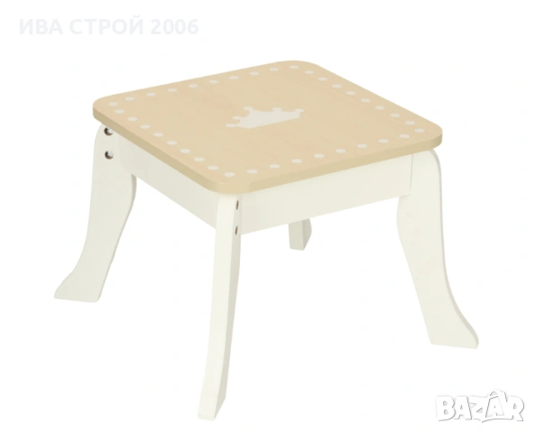 Детска дървена тоалетка с табуретка и аксесоари | Бяла | PraktiHome, снимка 4 - Играчки за стая - 54240286