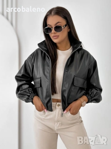 Дамско преходно яке от еко кожа VIANNE, 2цвята , снимка 11 - Якета - 54228058