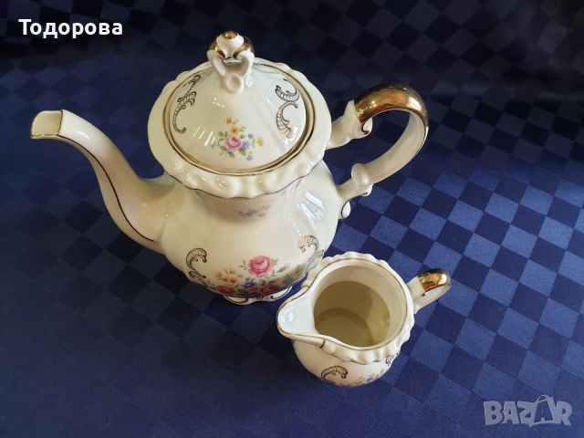 Порцеланов комплект чайник с латиера Bavaria Mitterteich, снимка 6 - Сервизи - 45723946