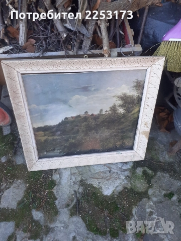 Стара картина на фазер с палми.Големи соц.картини., снимка 8 - Картини - 50591589