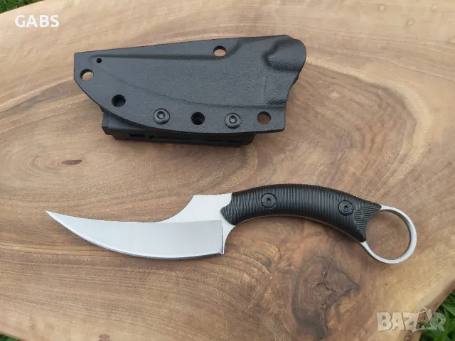 Нож за оцеляване на открито EDC,фултанг D2 с кания Kydex, снимка 1