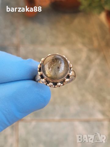 Сребърен пръстен с Лабрадорит, снимка 11 - Пръстени - 45729558