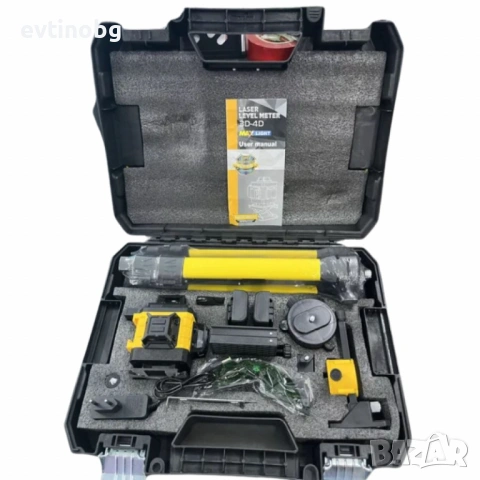 Самонивелиращ Лазерен Нивелир 4D с 16 Линии, Зелен Лазер, Тринога и Куфар, снимка 4 - Куфари с инструменти - 54063683