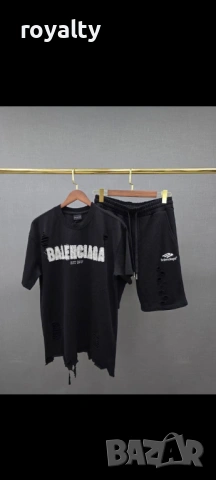 Balenciaga Нов Черен Мъжки Комплект 