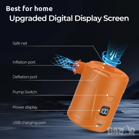 Електрическа въздушна помпа SUPPOU, снимка 6 - Друга електроника - 52492140