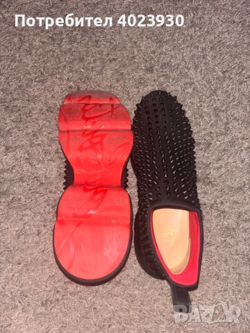 Cristian Louboutin Black Neoprene Spike Sock Slip-On Sneakers